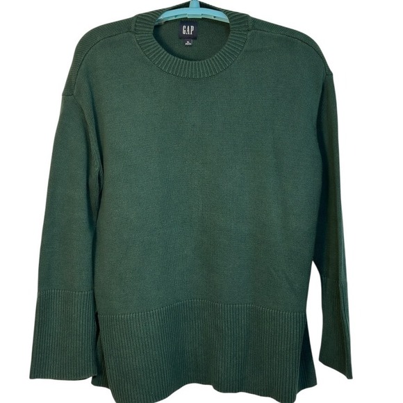 GAP Sweaters - GAP Long Sleeve Crew Neck Knit Pullover Ribbed Sweater Green Casual Classic XL